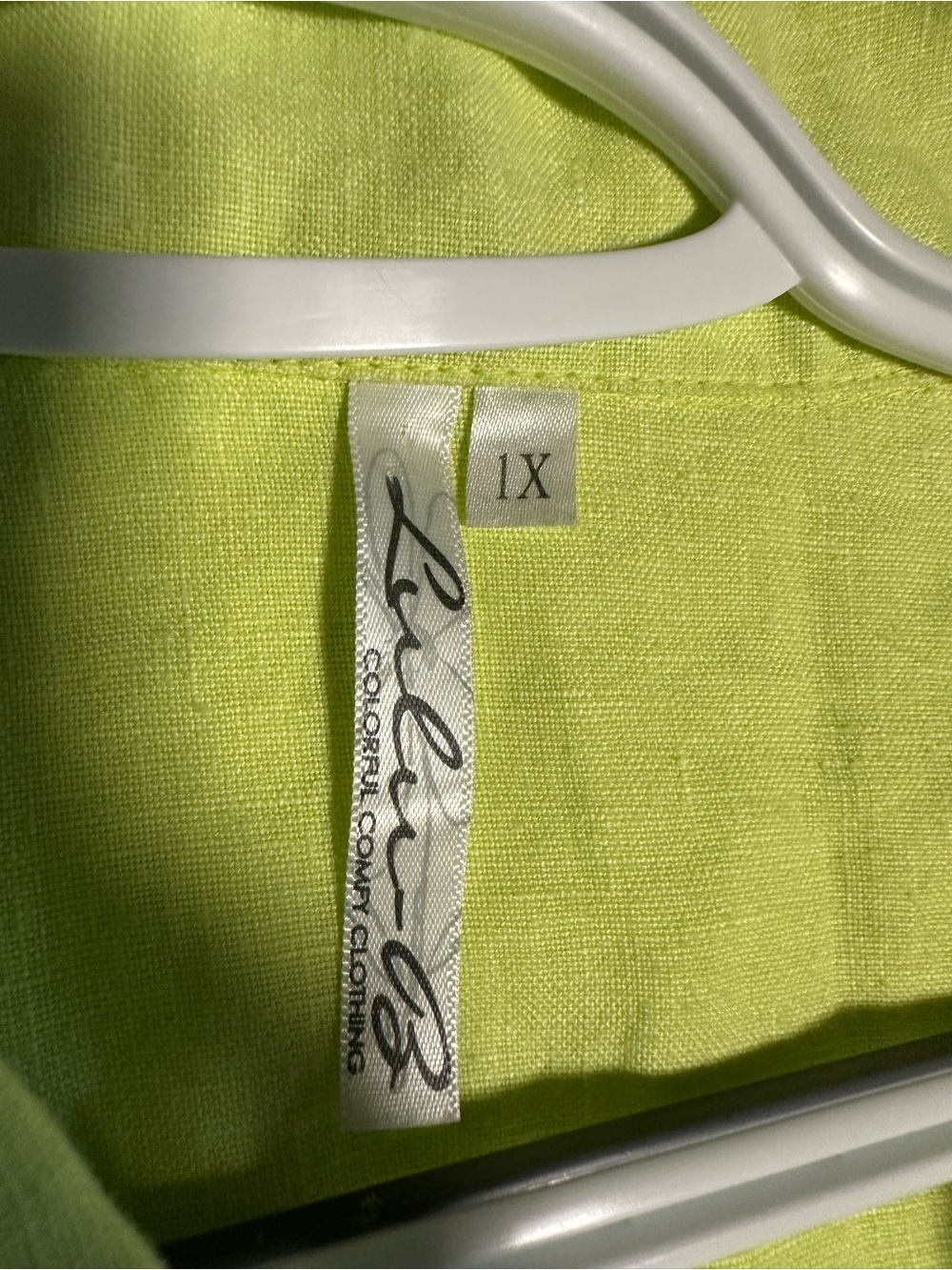 Lulu-B Neon Green 100% Linen Button-Front Jacket - Picture 7 of 11